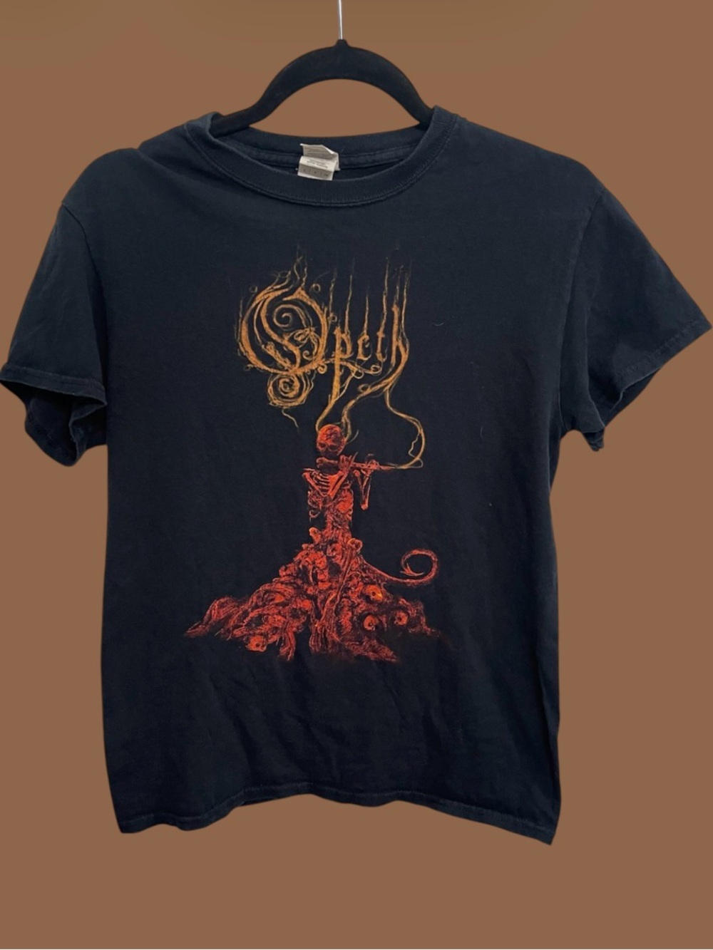 Obey Black Short-Sleeve Graphic Tee with Red Skeleton Artwork